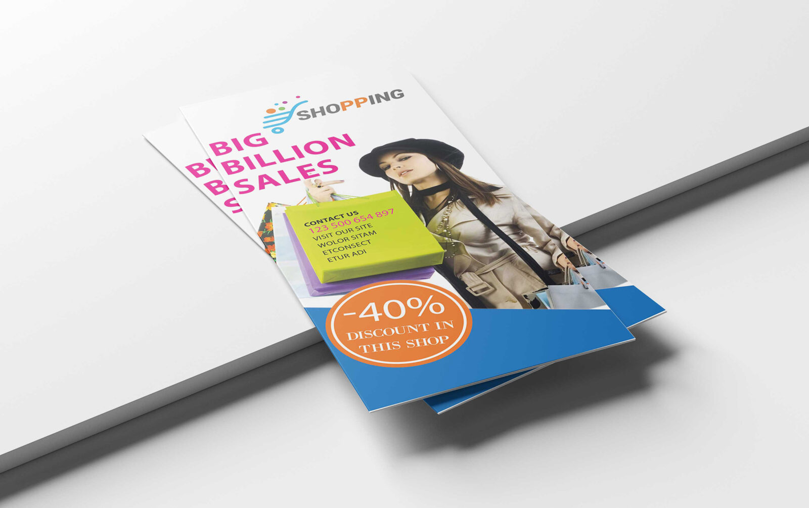 Big Billion Sale Tri-Fold PSD Brochure Template