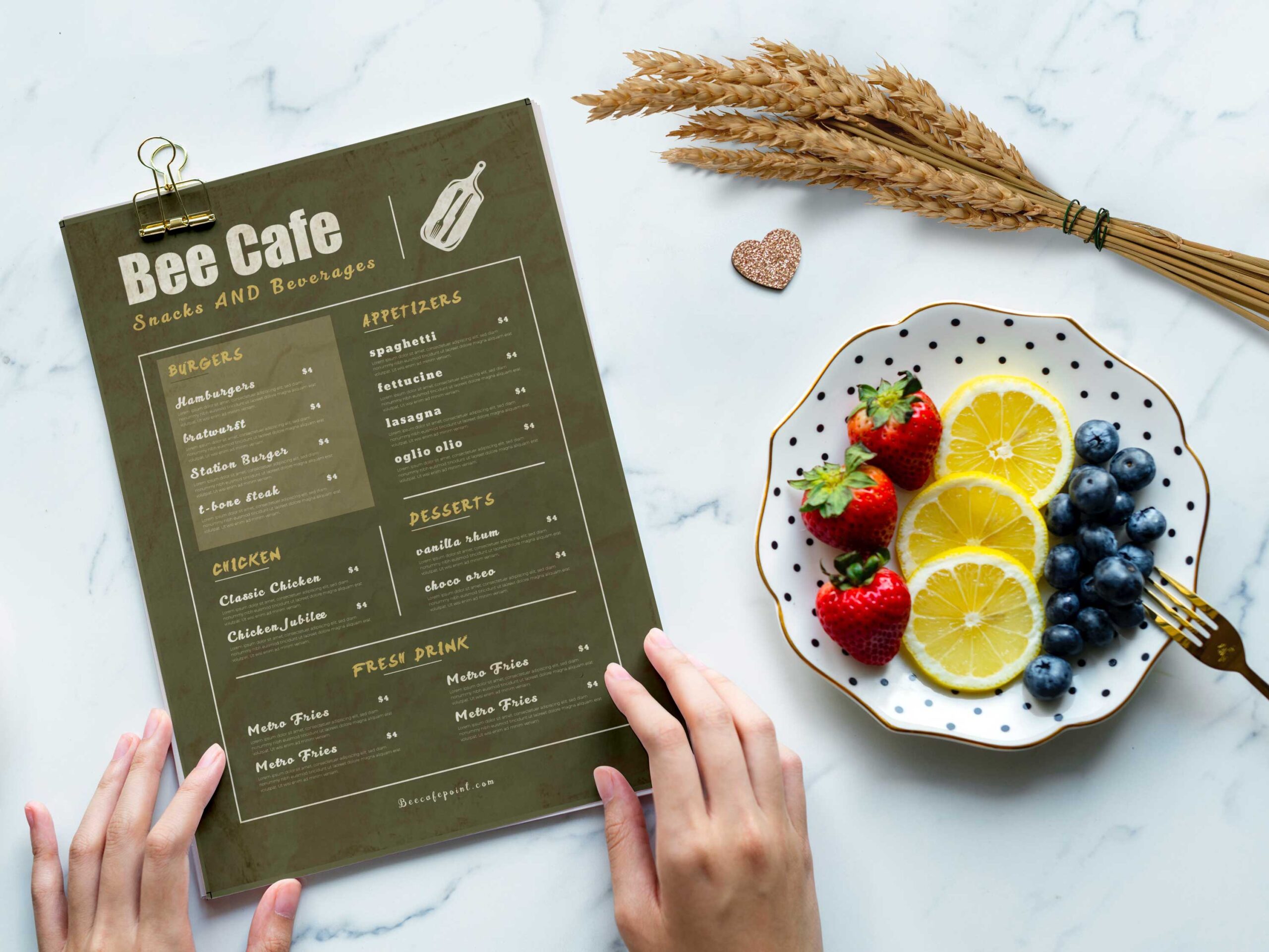 Beer Cafe PSD Menu Design