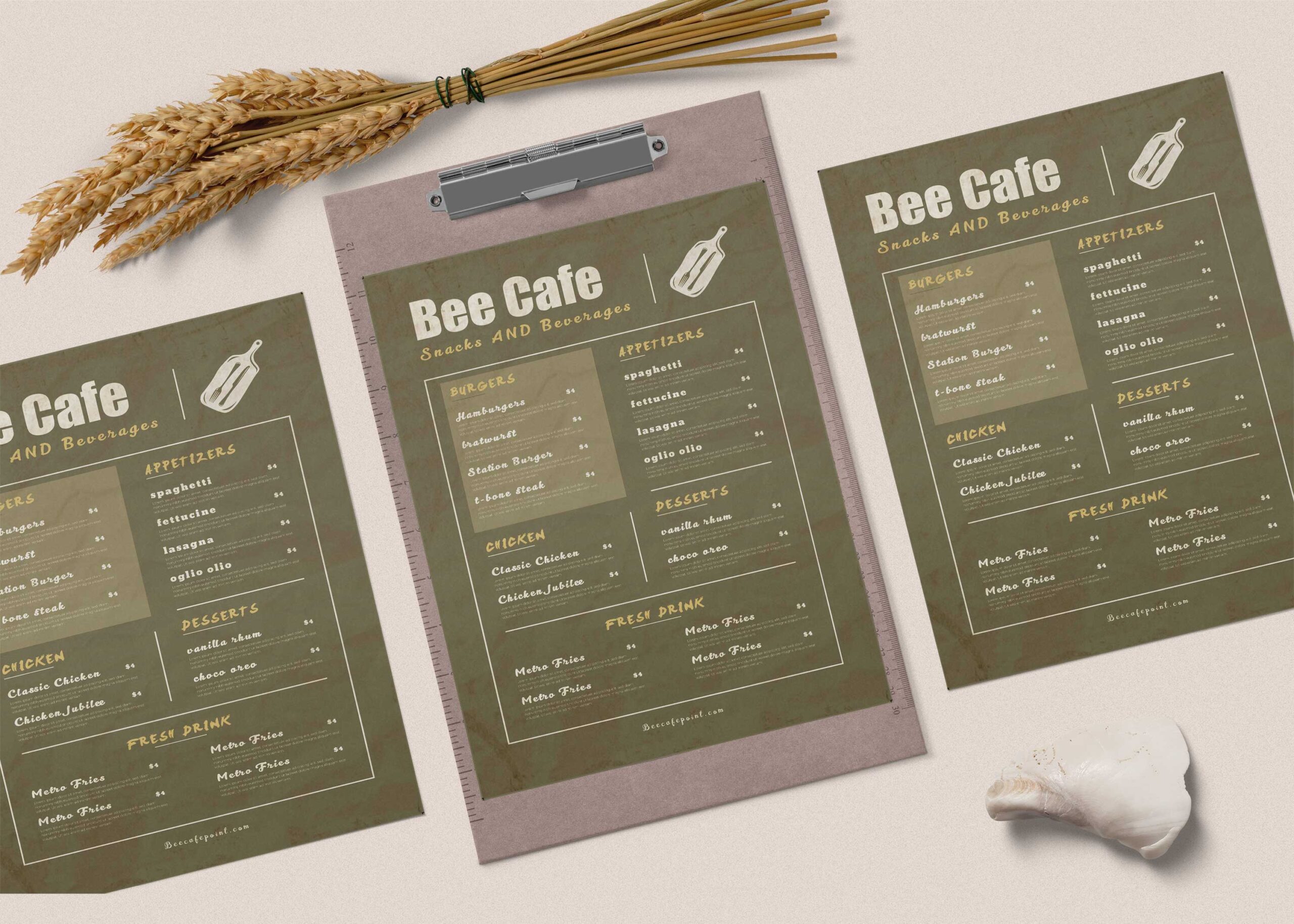 Beer Cafe PSD Menu Design