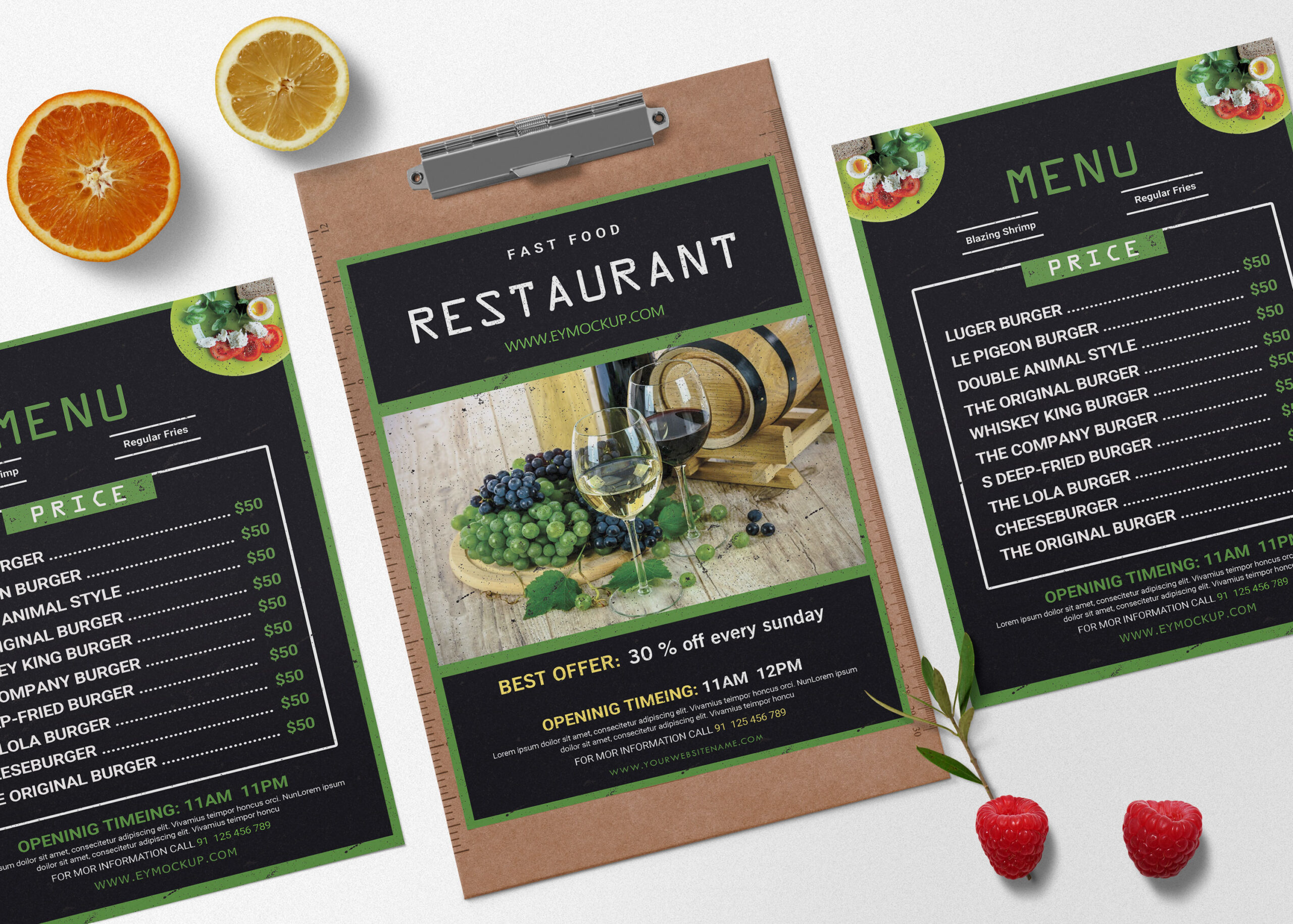 Classic Restaurant Menu PSD Template