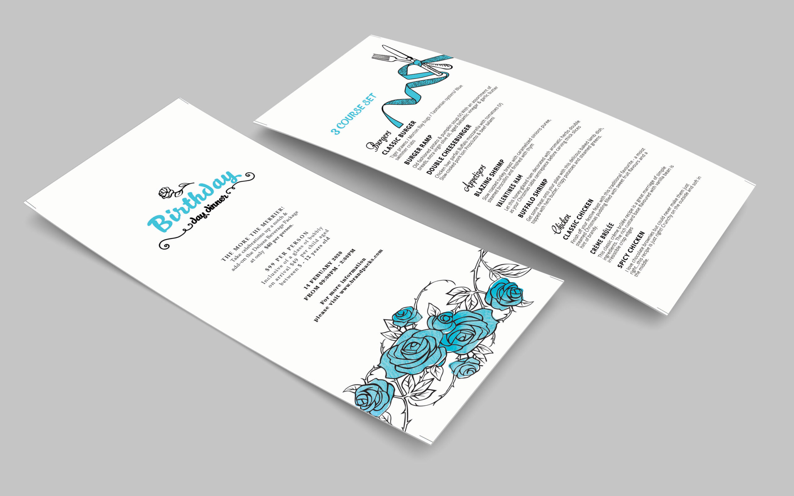 New Birthday Party A4 Half Fold Invitation Template