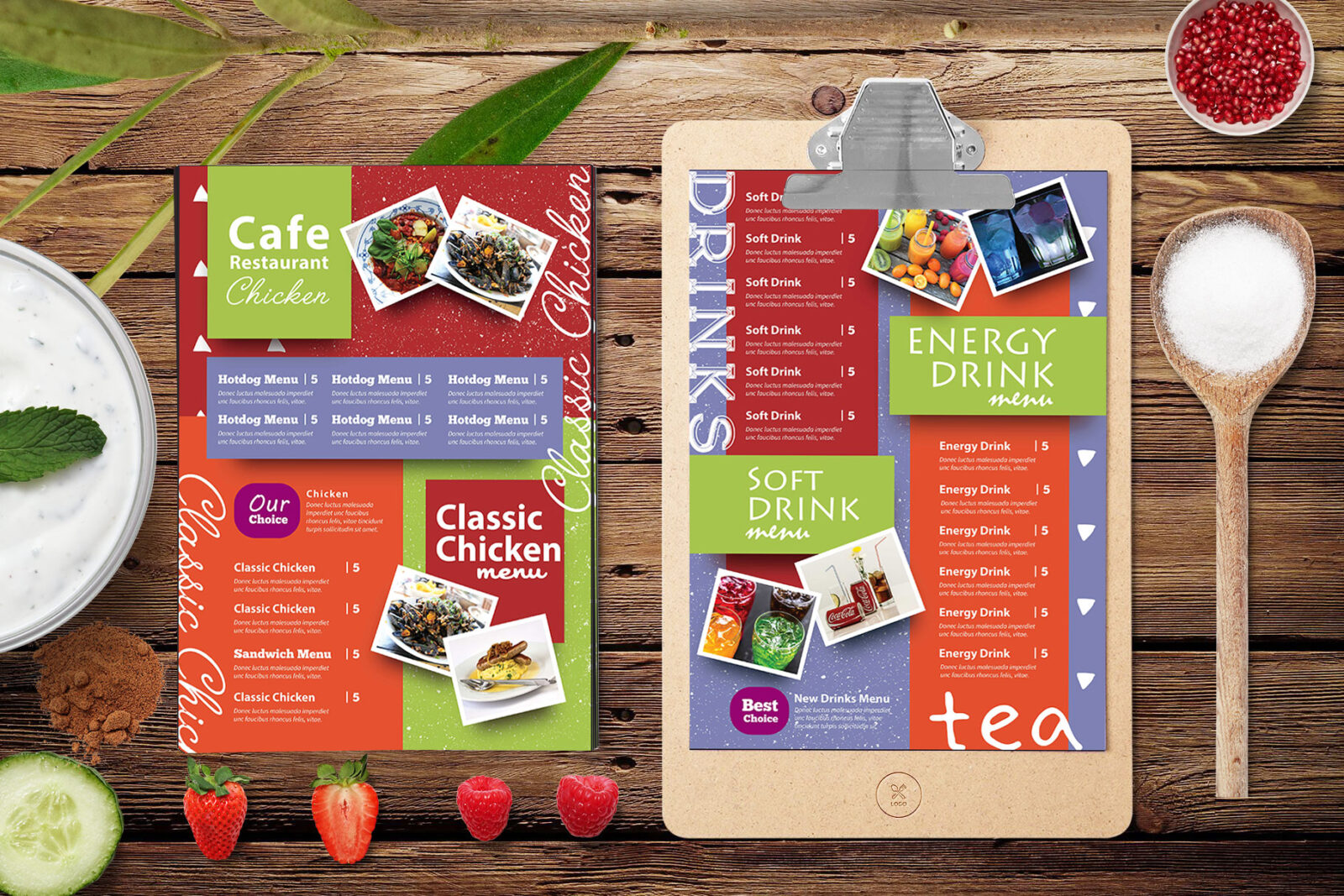 New Chicken 6-Page Menu Card Template - 99Effects