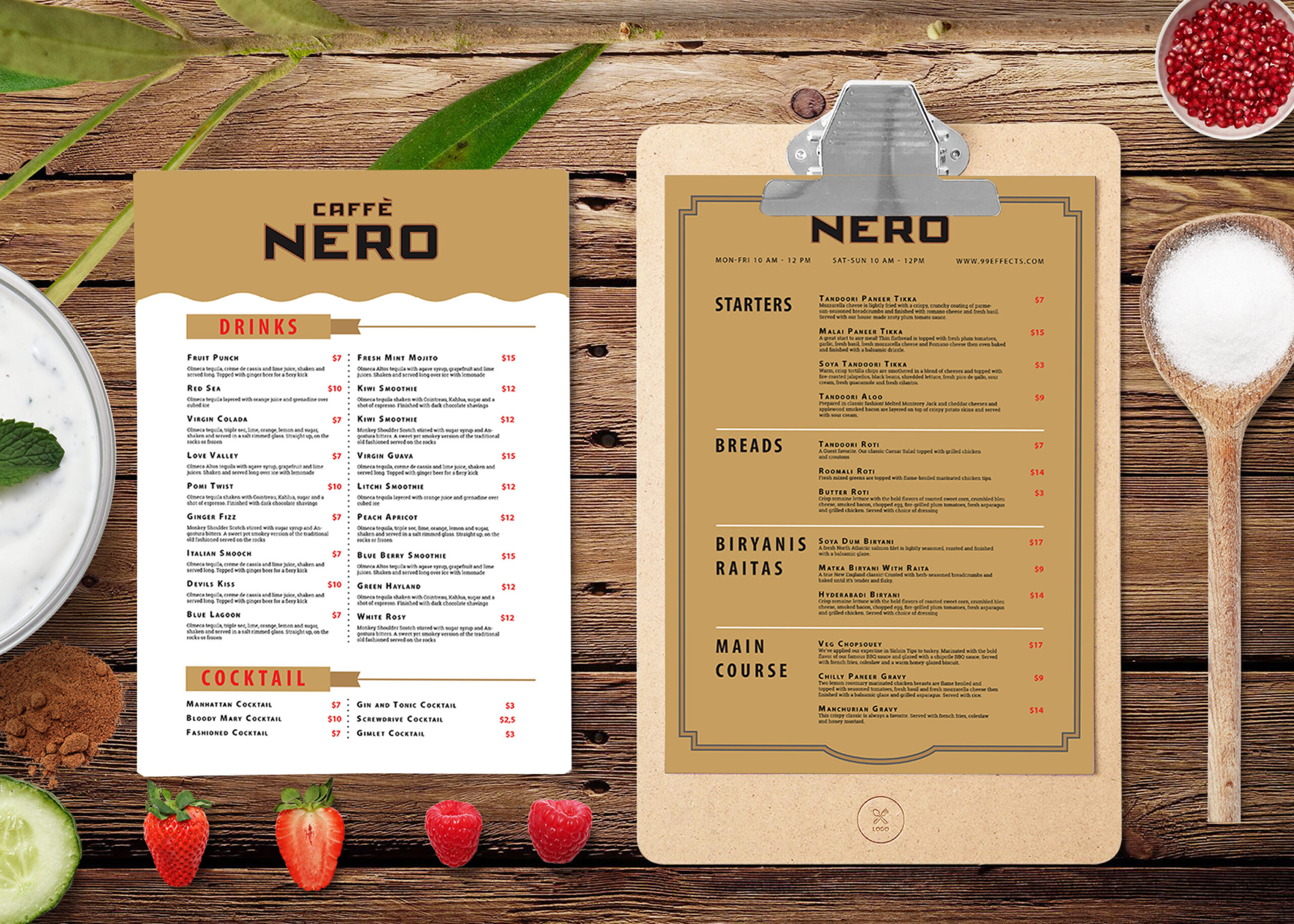 New Continental Style Menu Template