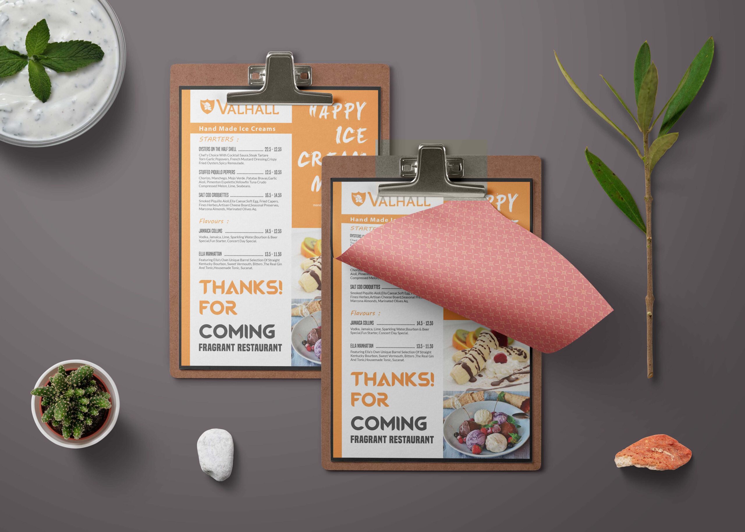 A4 Menu PSD Template