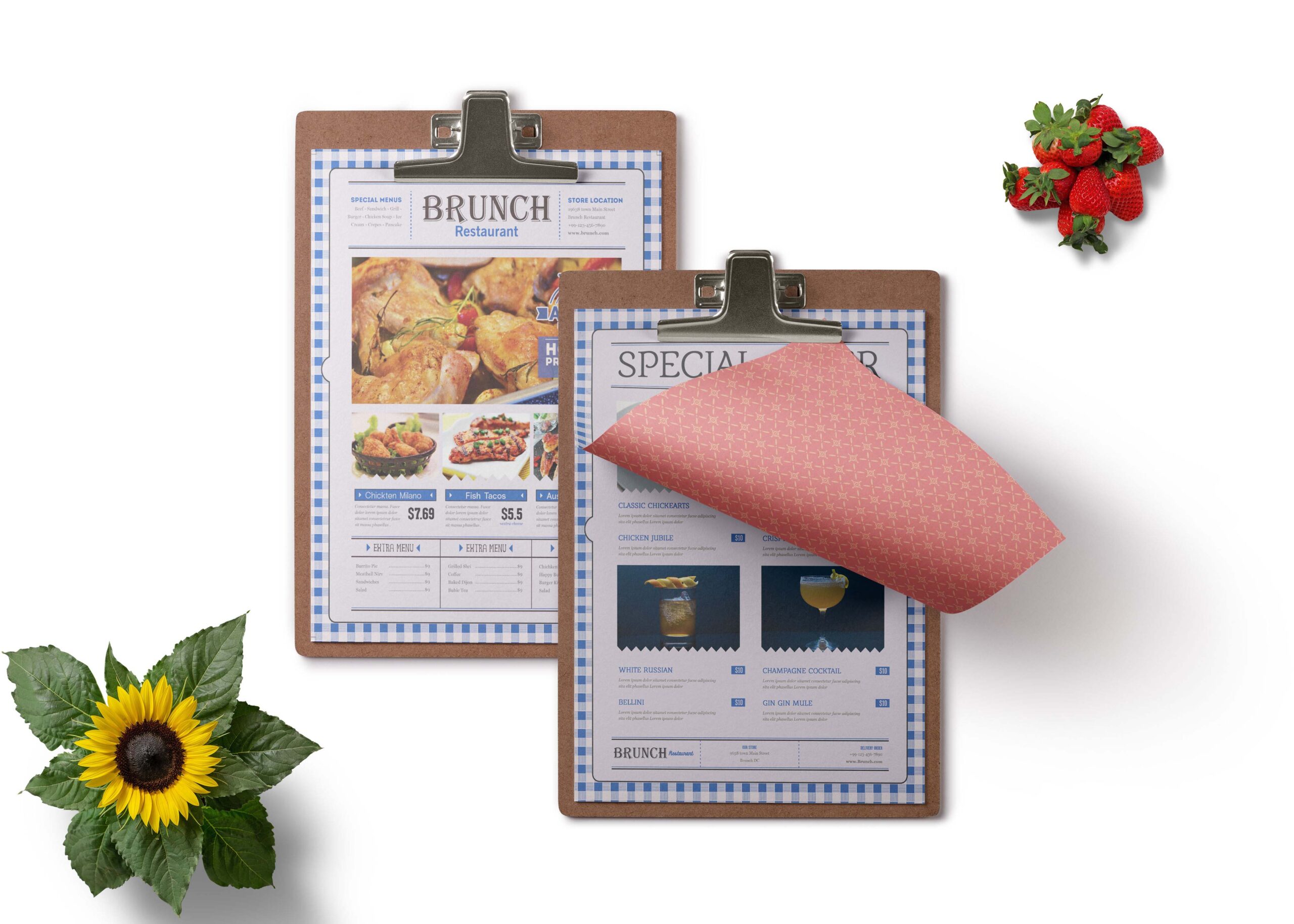 New Vintage Look 2- Side A4 Menu Card Template