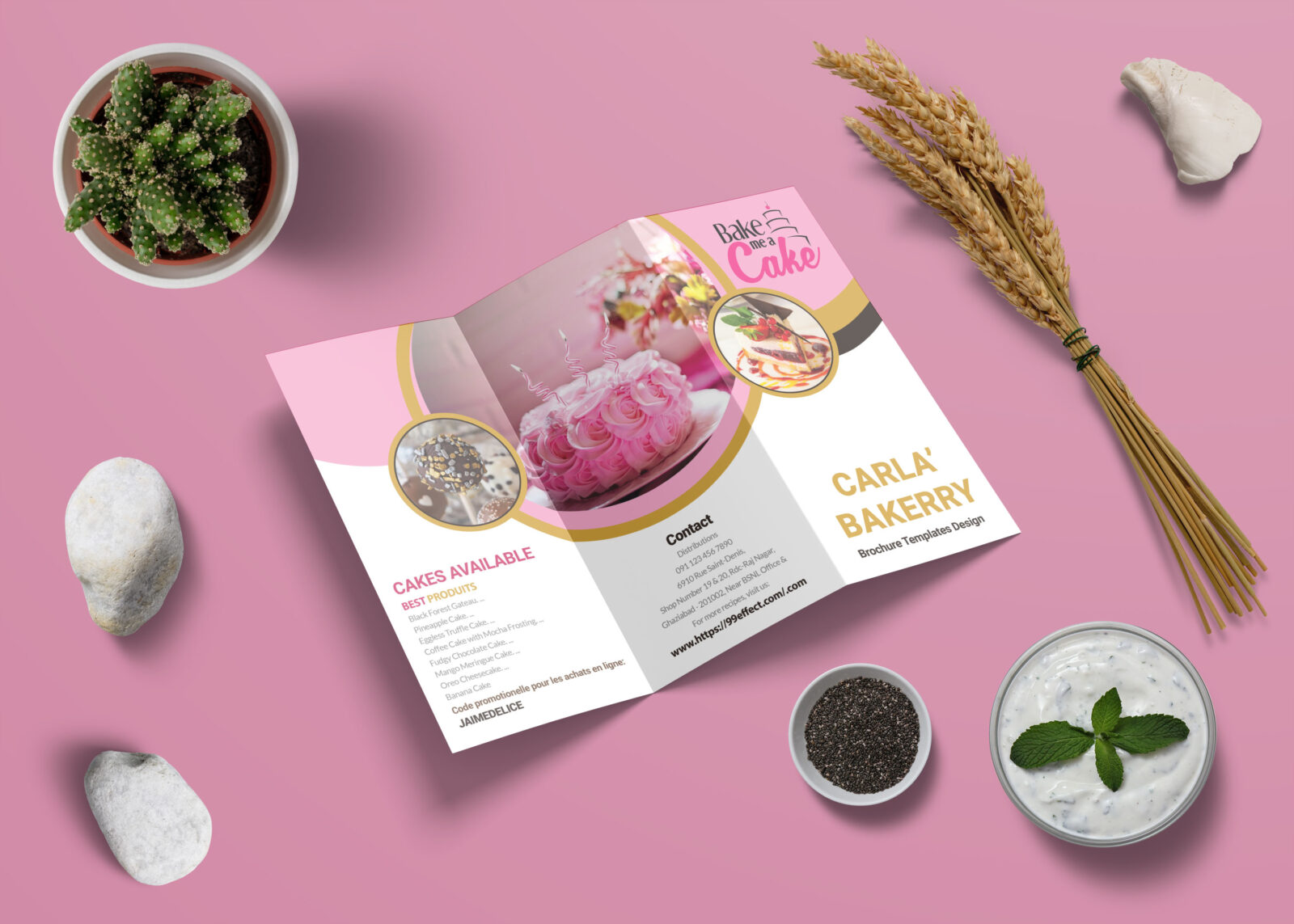 Premium Bakery Trifold Brochure Template