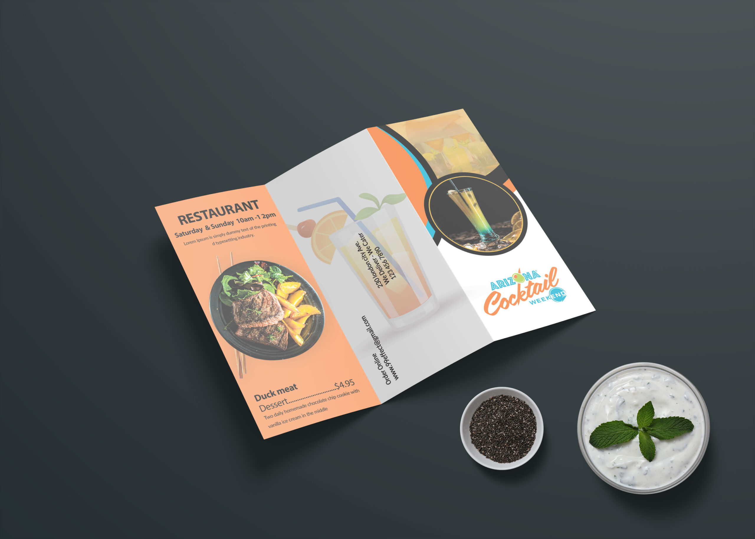 Premium Chinese Restaurant Tri-Fold Menu Template