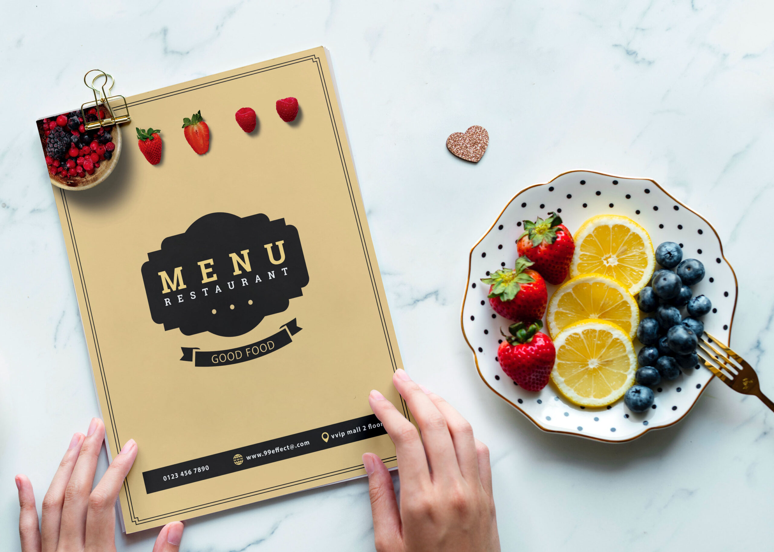 Premium Vintage Style PSD Menu Template