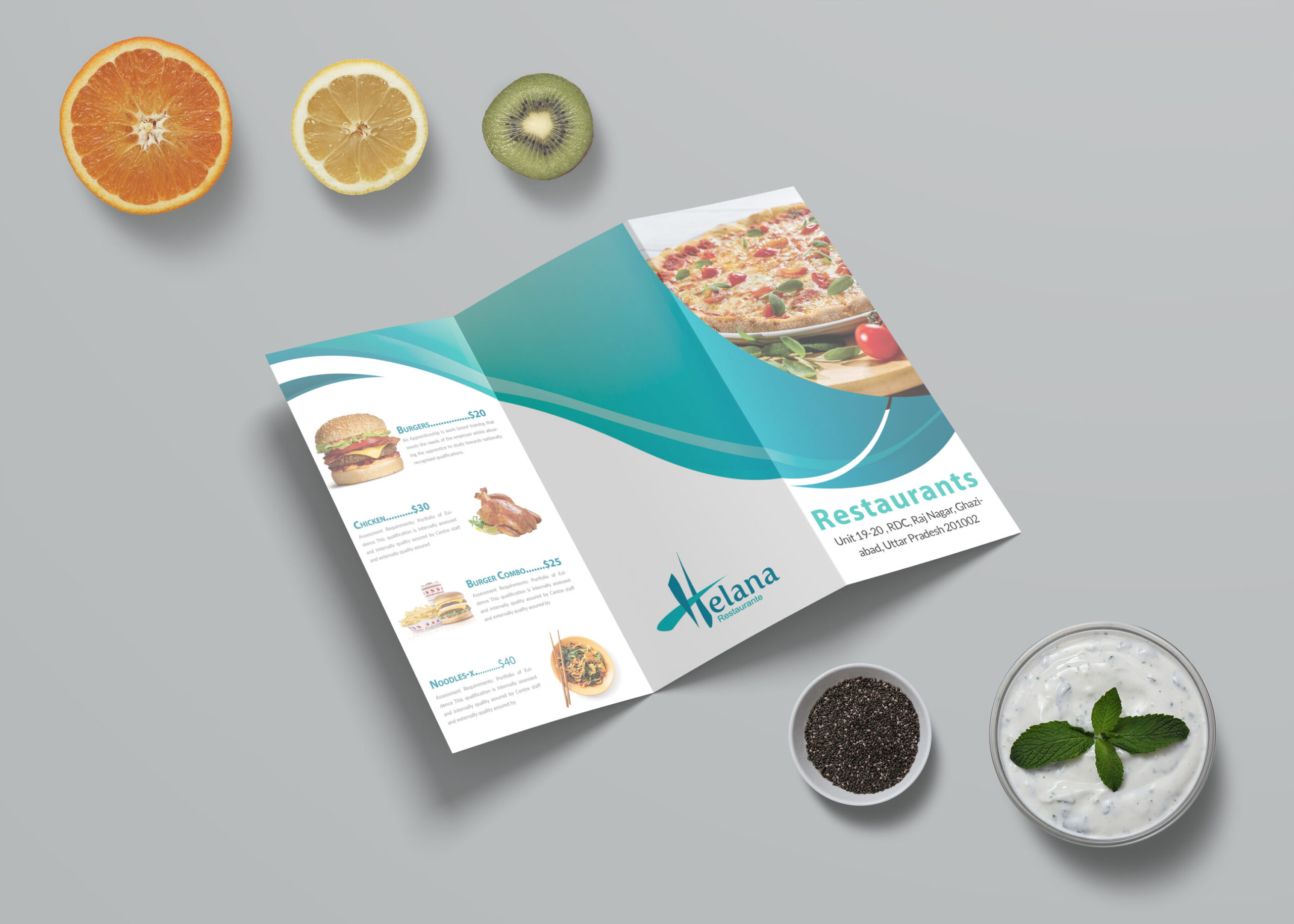 New Pizza Corner Tri Fold Menu Template