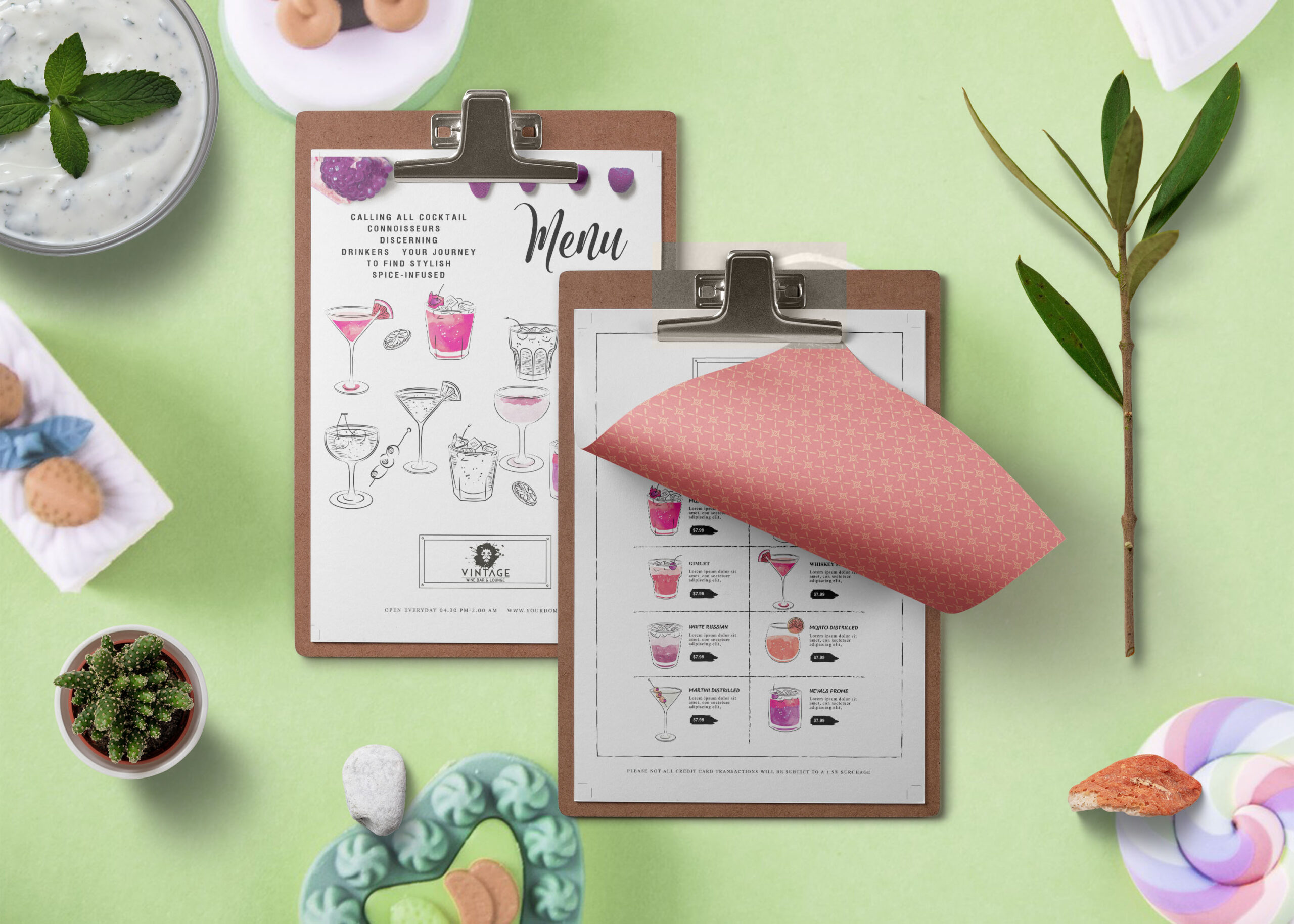 Prime PSD Cafe Lounge Menu Template