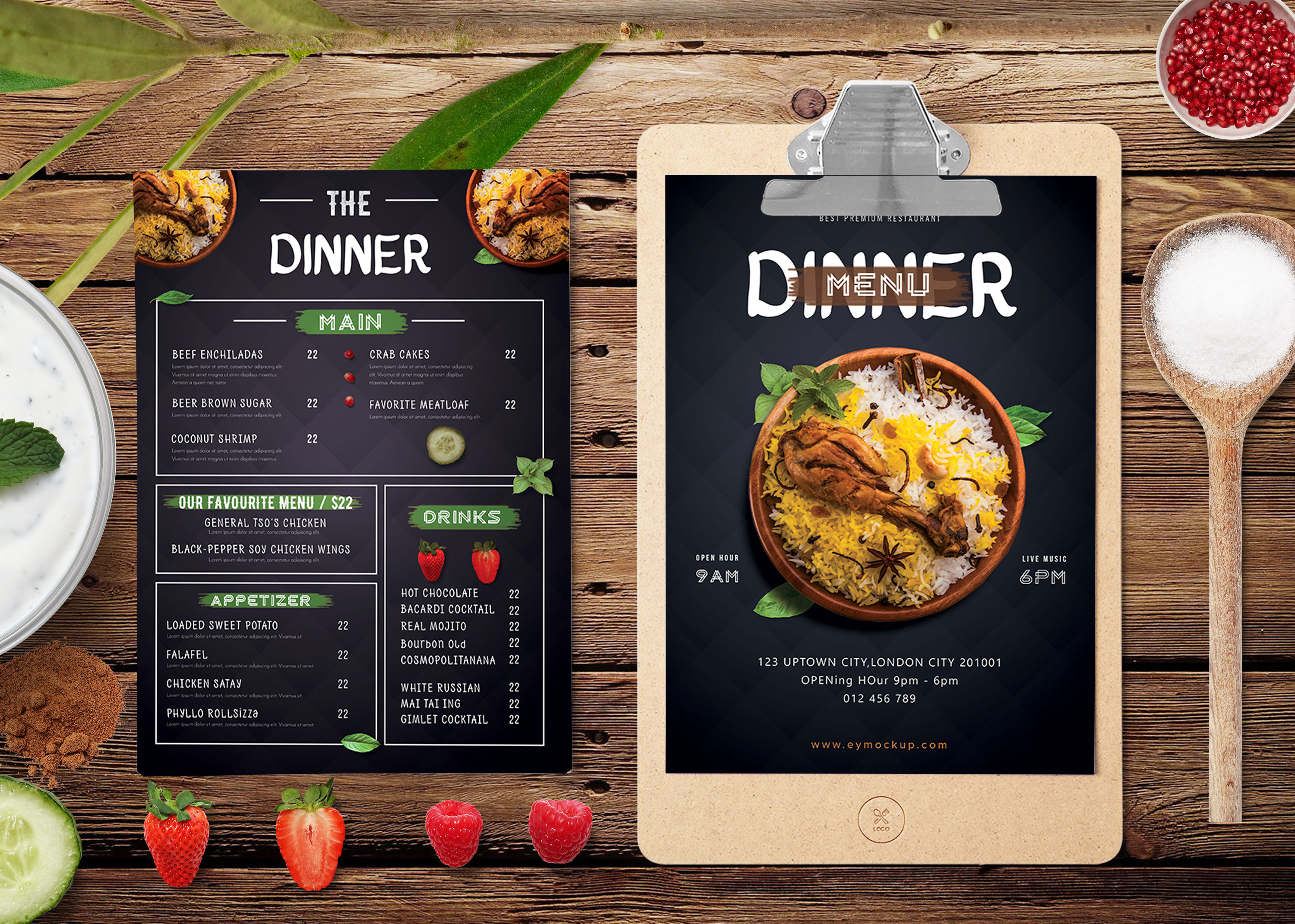 Prime Restaurant Menu Dinner PSD Template 99Effects