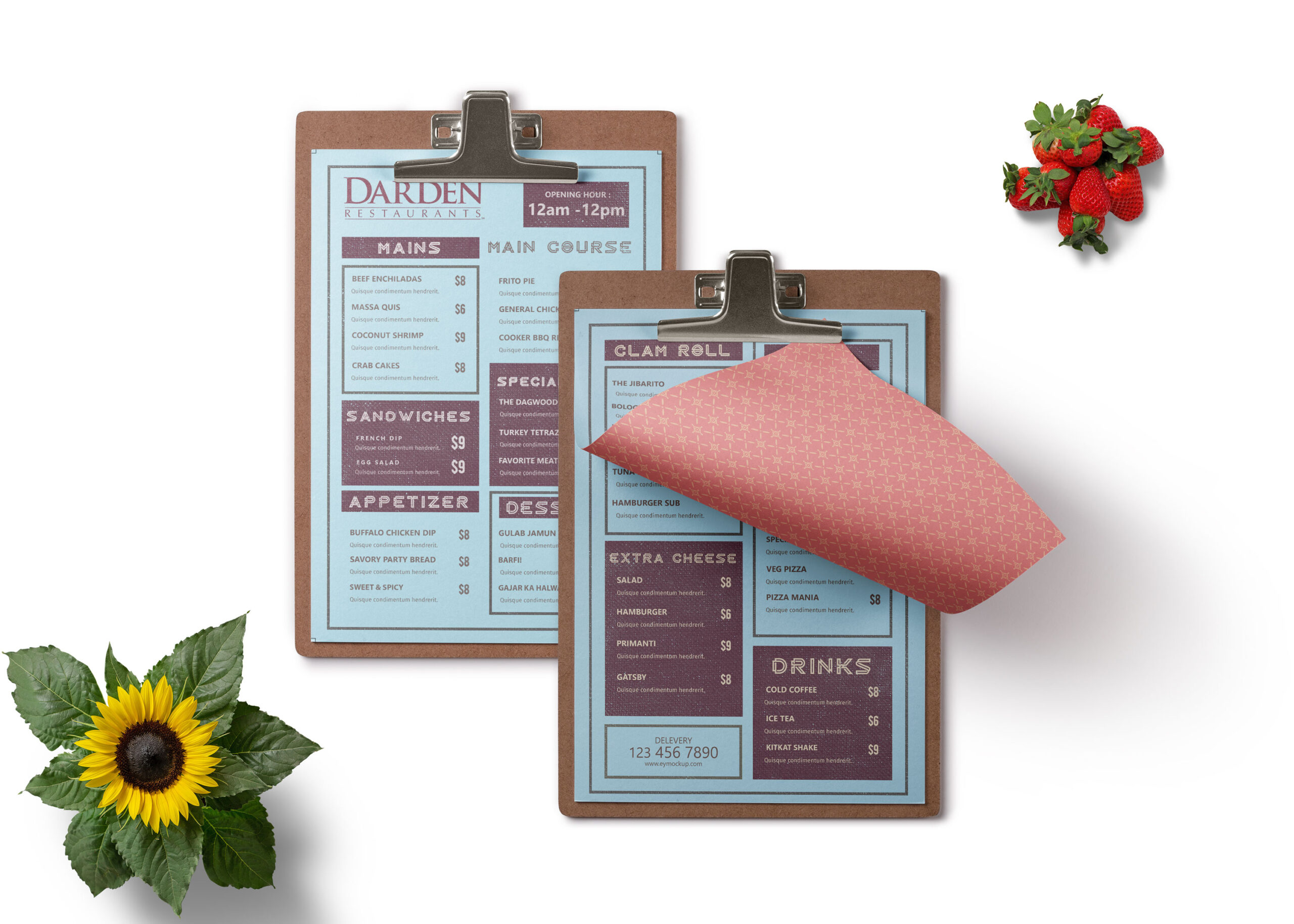 Sandwhich Variety Menu PSD Template