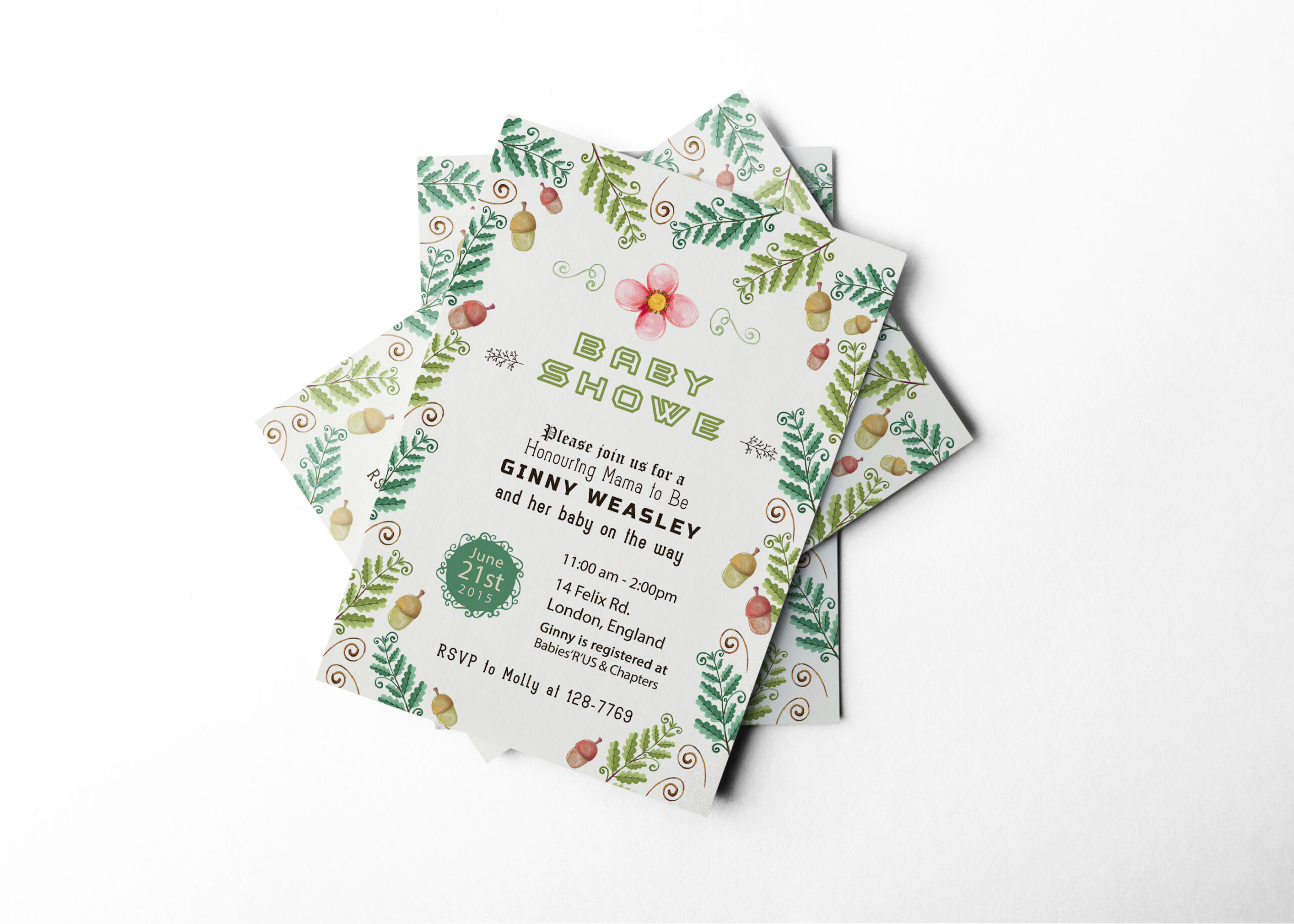 Printable Shower Invitation Design Template