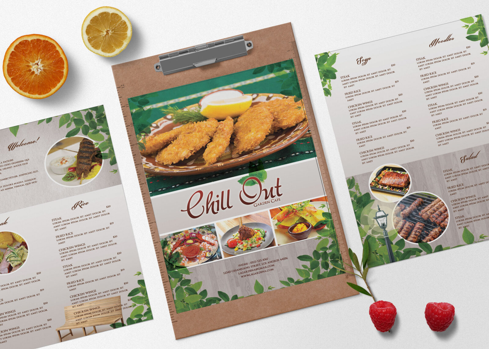 Chill Menu Bi-Fold Brochure Design Template