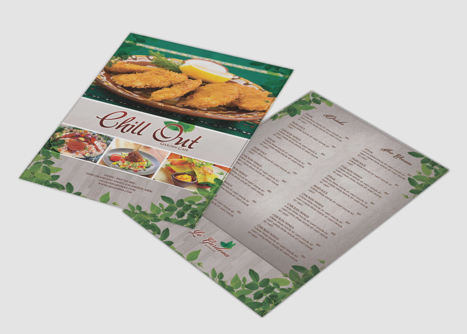 Chill Menu Bi-Fold Brochure Design Template
