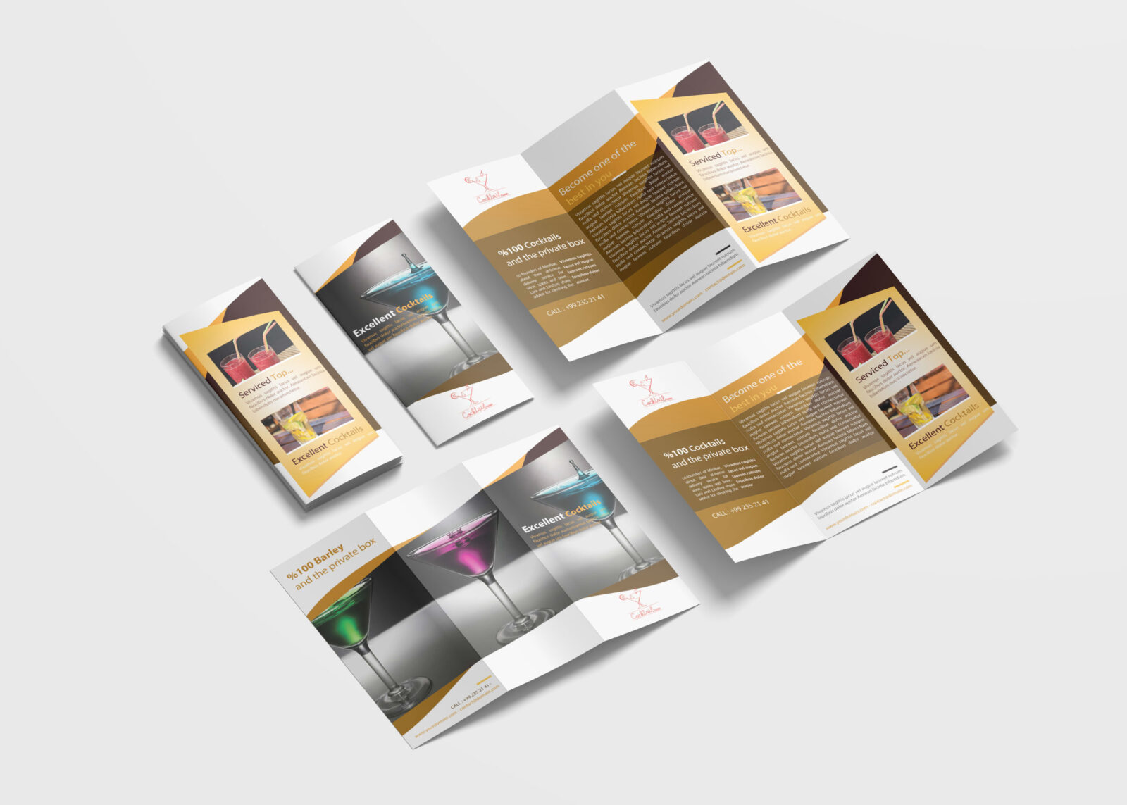 Drink Tri-Fold Brochure Design Template