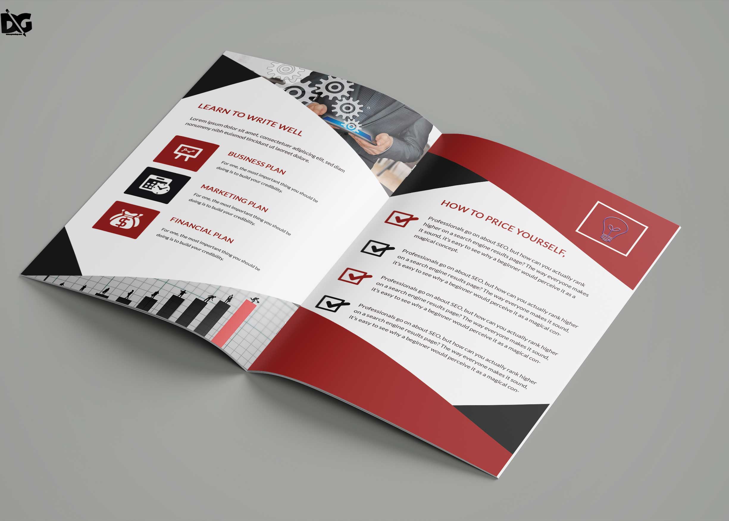 Creative Corporate Bi-Fold Brochure Design Template - 23Effects With 2 Fold Flyer Template