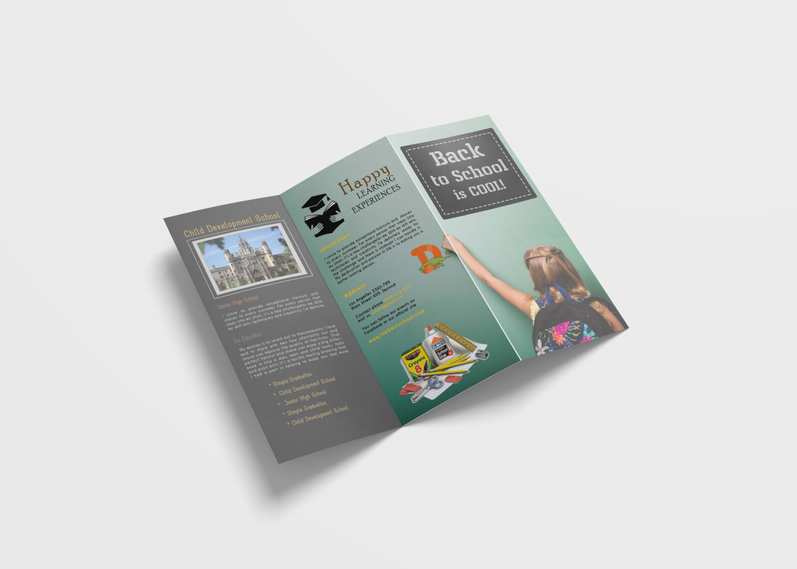 School Tri-Fold Brochure Design Template