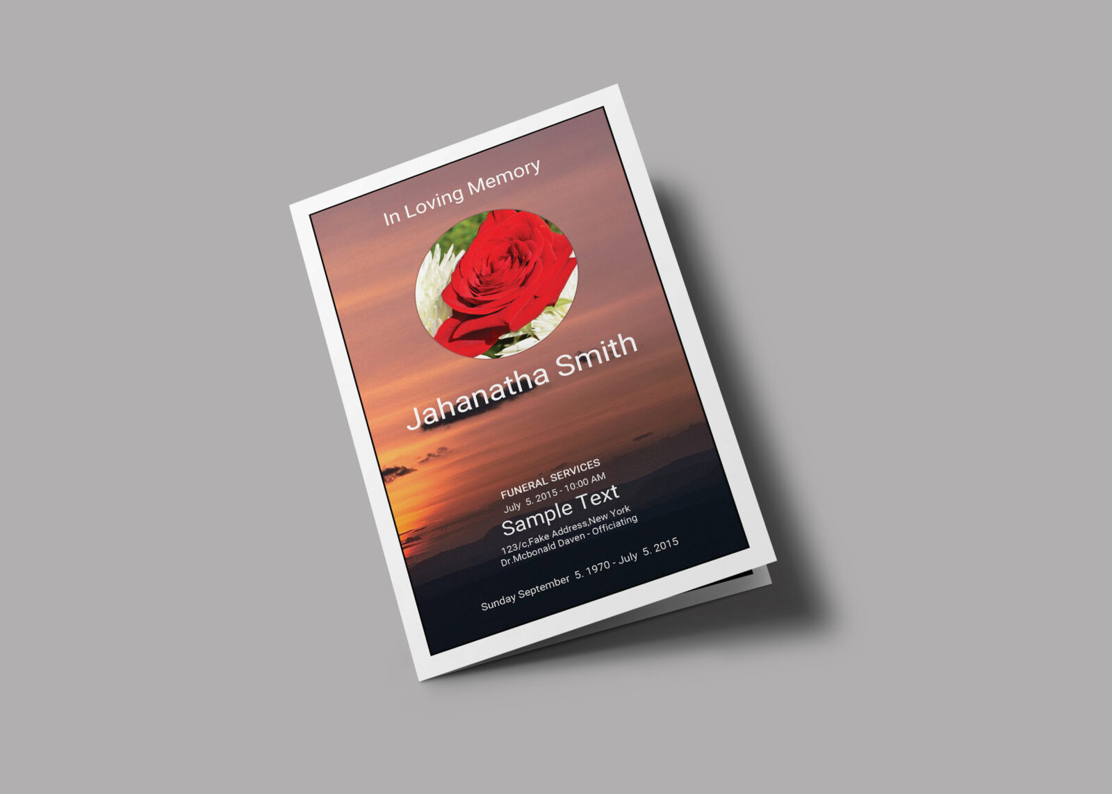 Funeral Bi-Fold Brochure Design Template