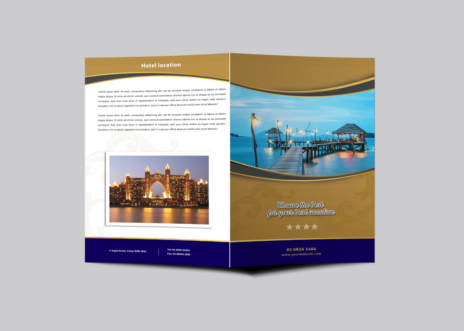 Resort Bi-Fold Brochure Design Template