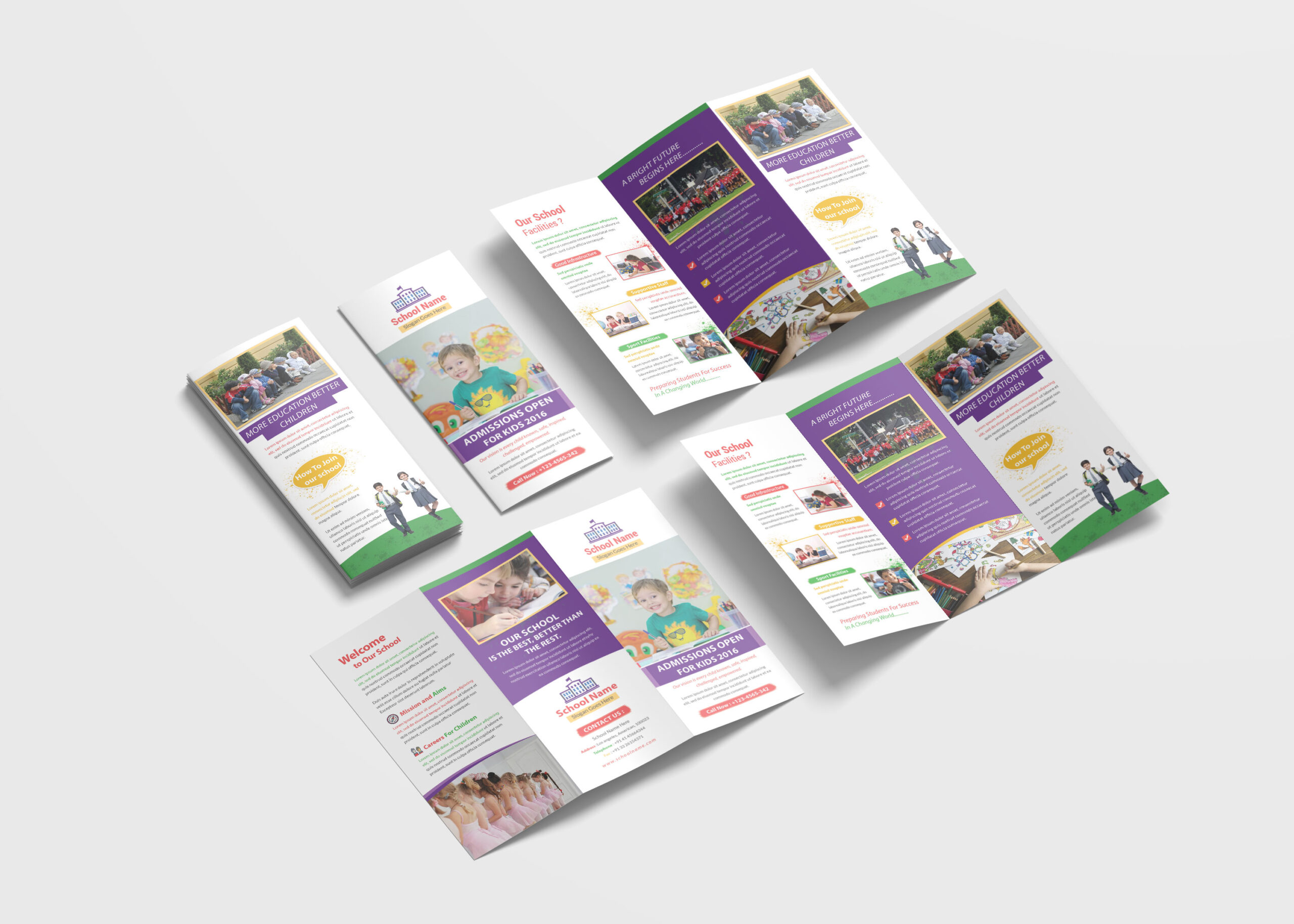 Kindergarten School Tri Fold Brochure Design Template School Tri Fold Brochure Design Template