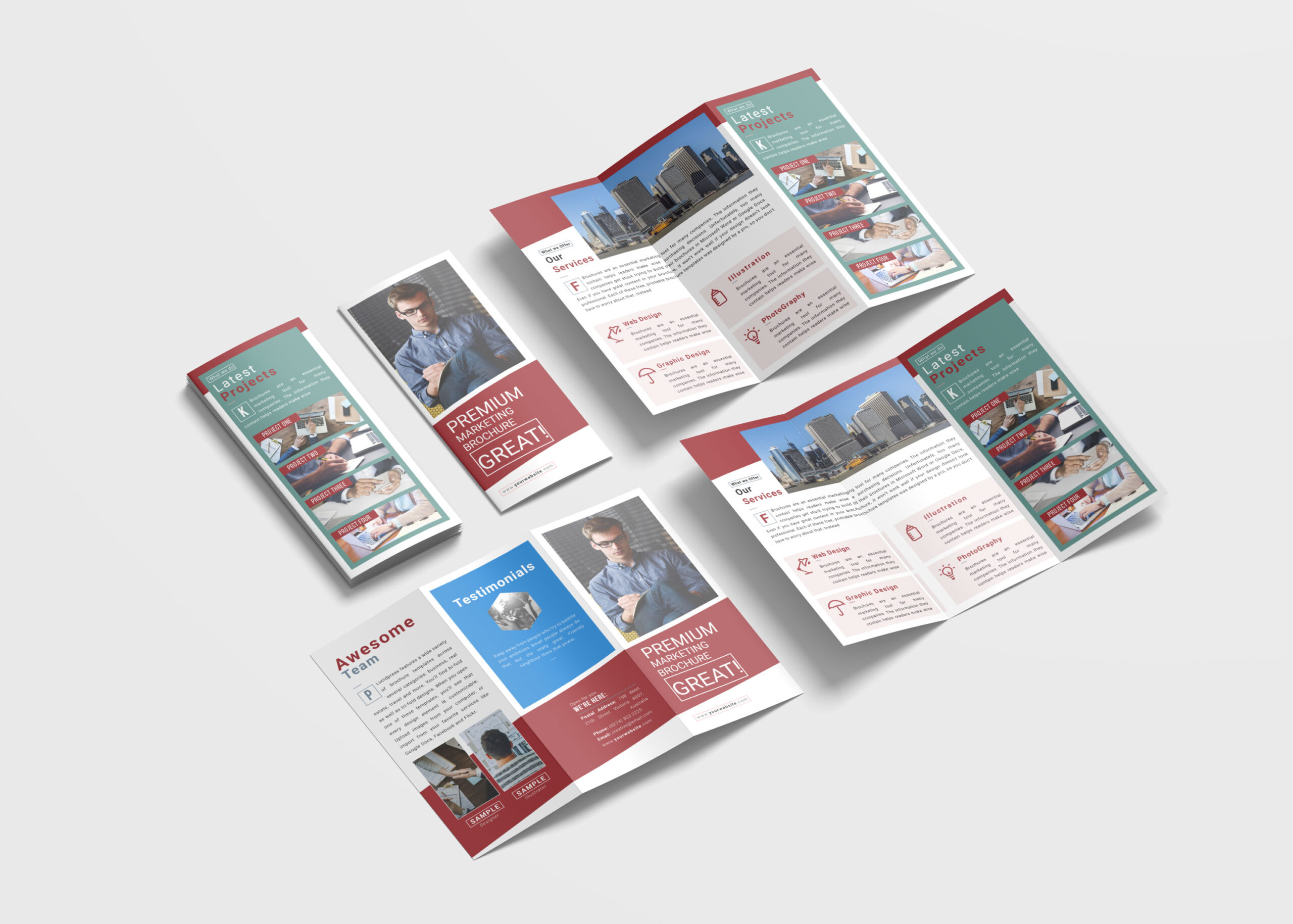 Marketing Business Tri Fold Brochure Design Template (4) Business Tri Fold Brochure Design Template