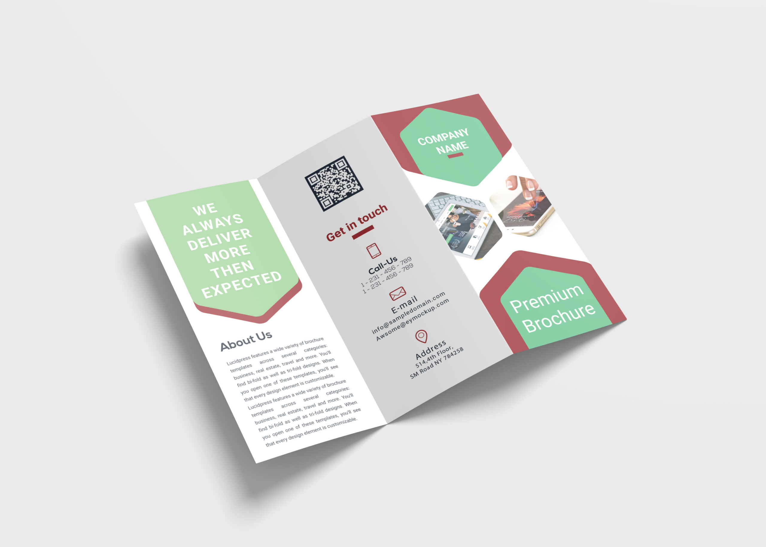 Media Business Tri-Fold Brochure Design Template