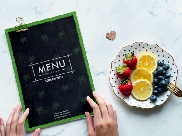 Menu Bi-fold Brochure Design Template