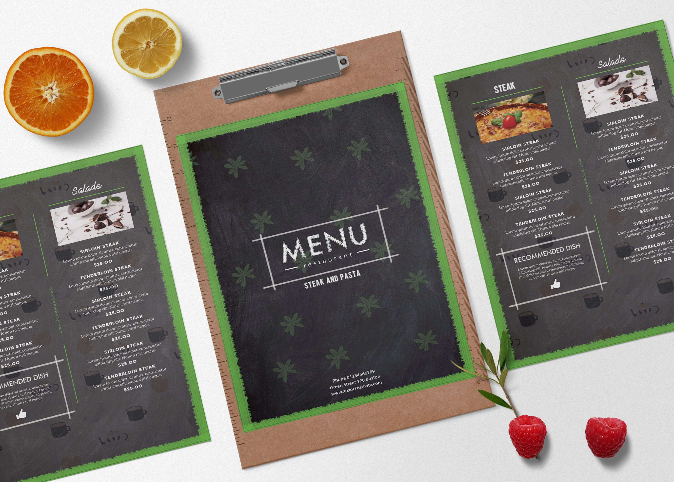 Menu Bi-fold Brochure Design Template
