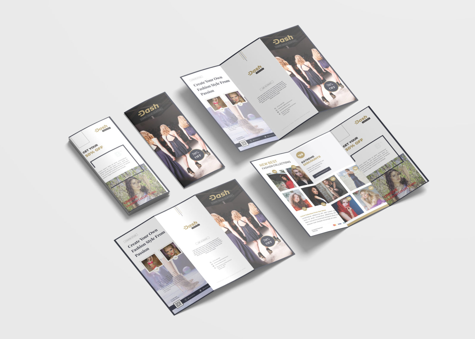 Fashion Brochure Tri-Fold Design Template