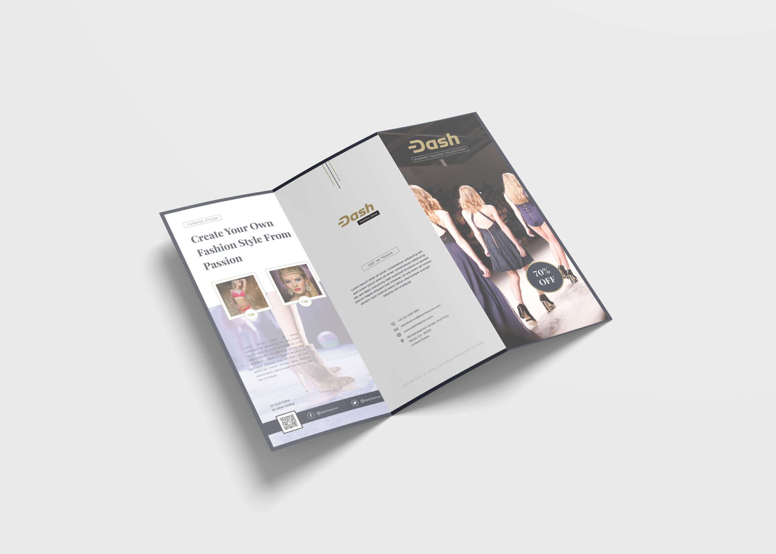 Fashion Brochure Tri-Fold Design Template