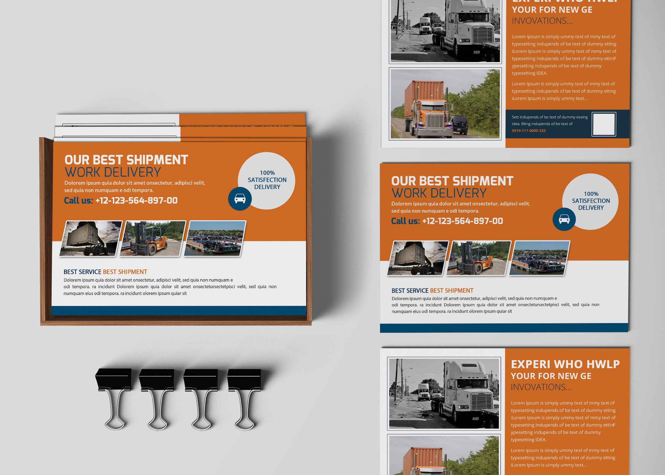 Shipment Business Postcard Design Template