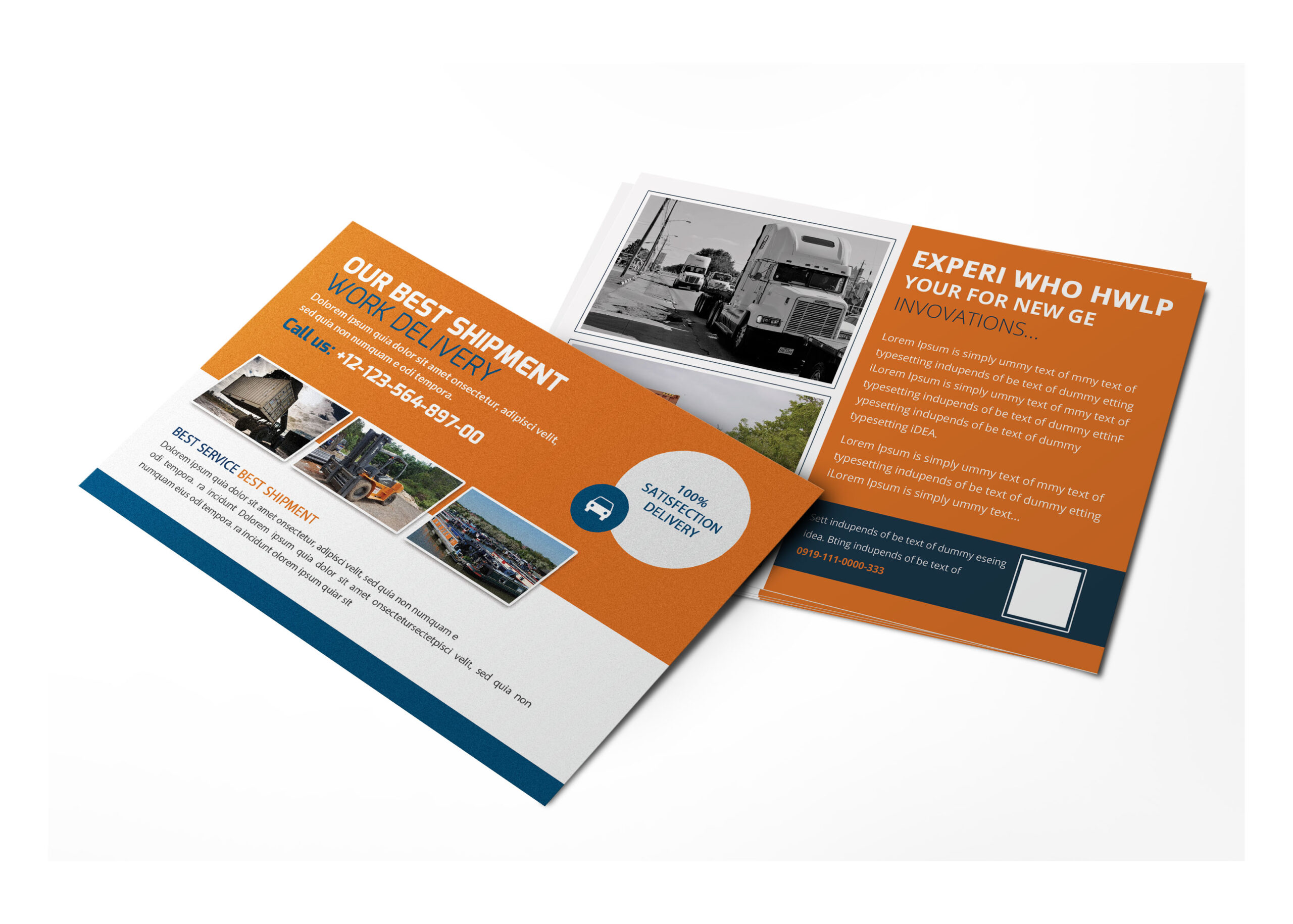 Shipment Business Postcard Design Template