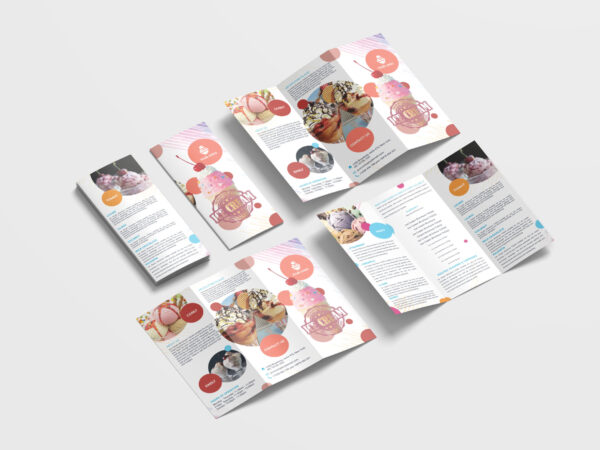 Ice Cream Sales Tri-Fold Brochure Design Template