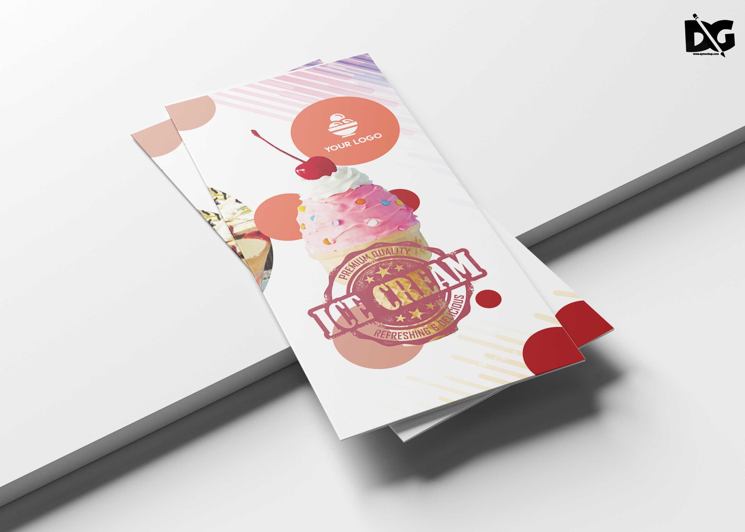 Ice Cream Sales Tri-Fold Brochure Design Template