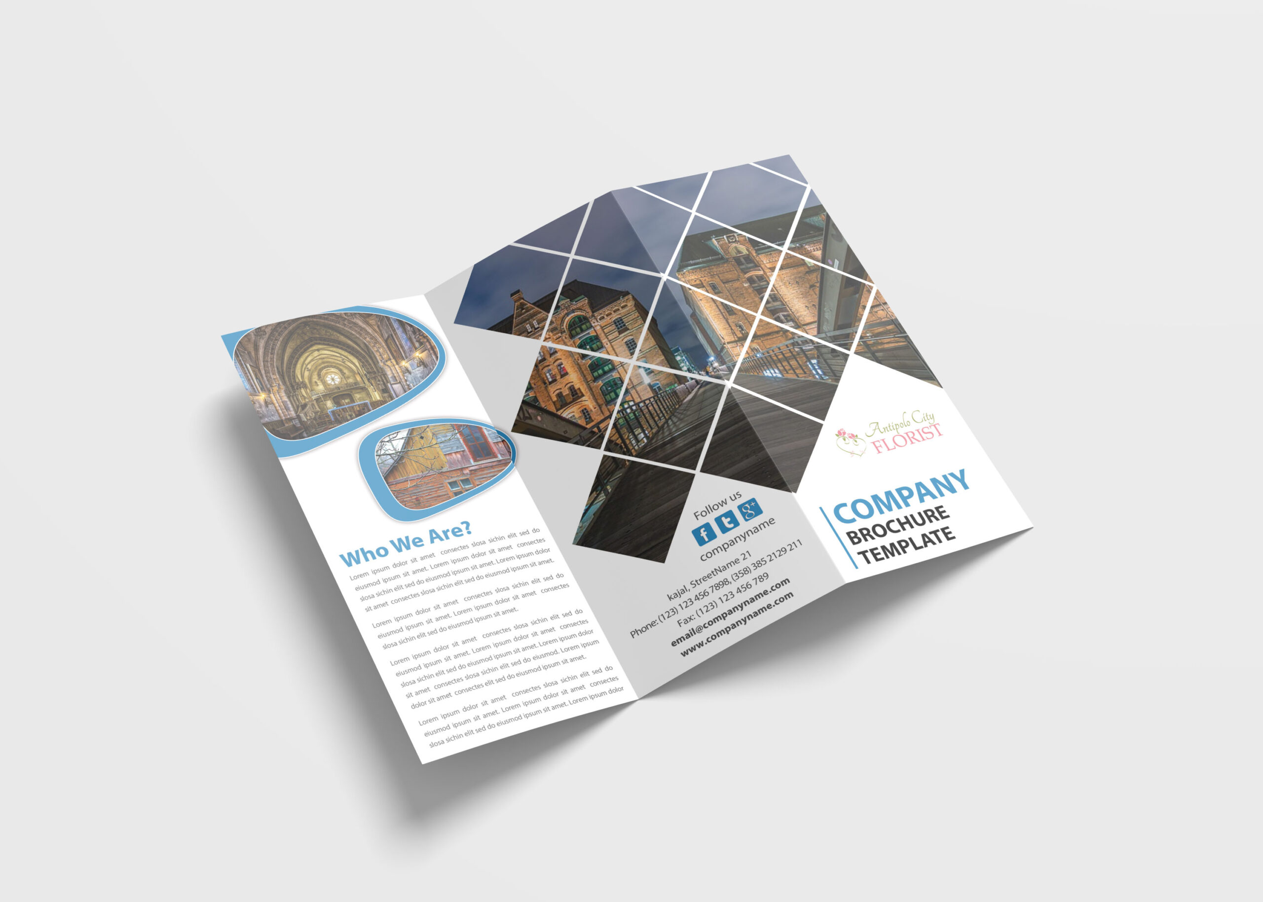 Tourist Tri-Fold Brochure Design Template