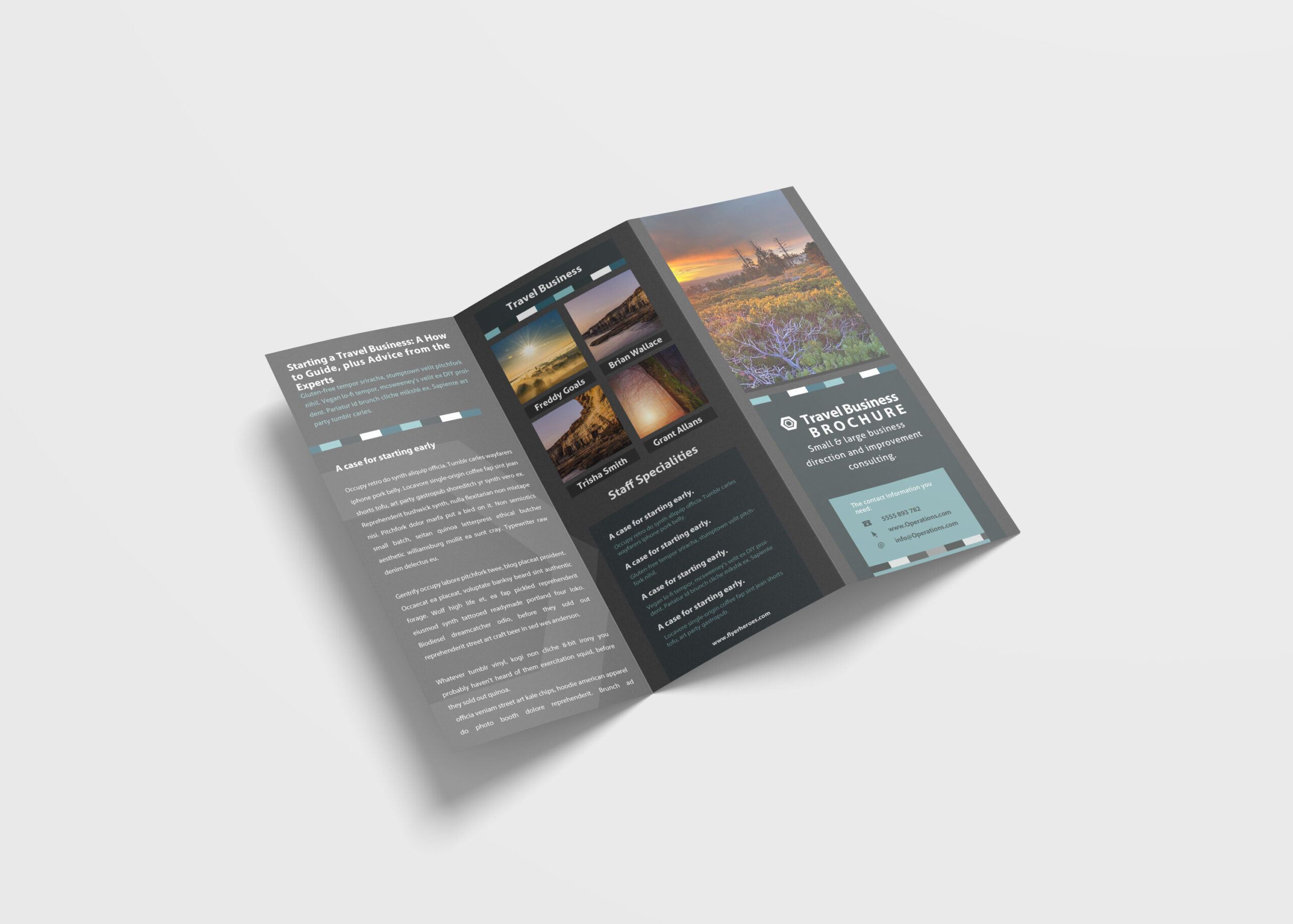 Travel Agency Tri-Fold Brochure Design Template