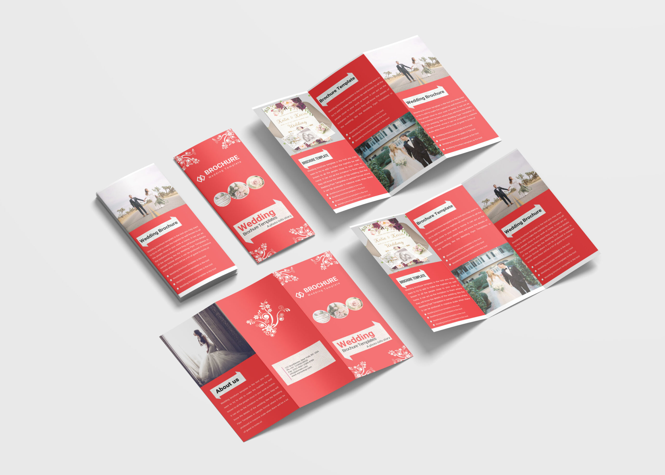 Wedding Tri-Fold Brochure Design Template