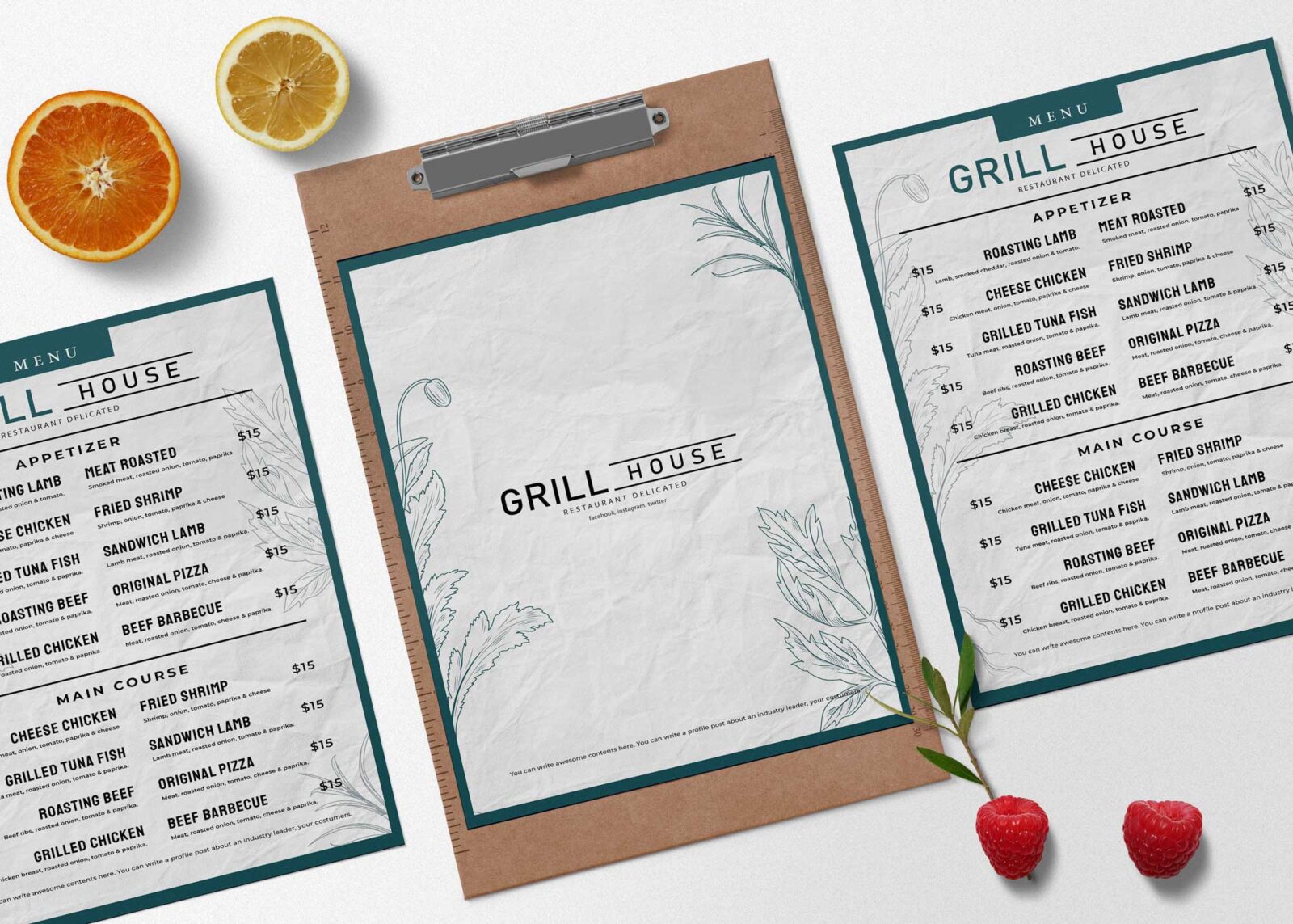 Grill Restaurants Menu Design