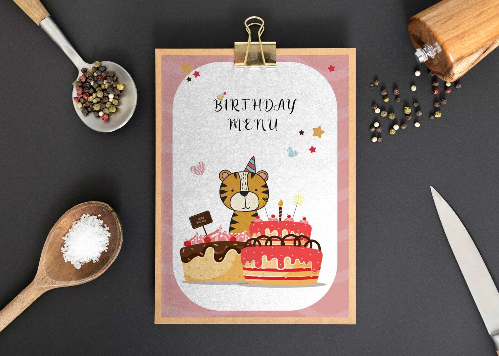 Printable Kids Birthday Menu Designs Templates
