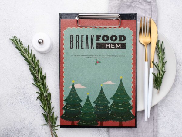 Christmas Dinner Menu Template Design