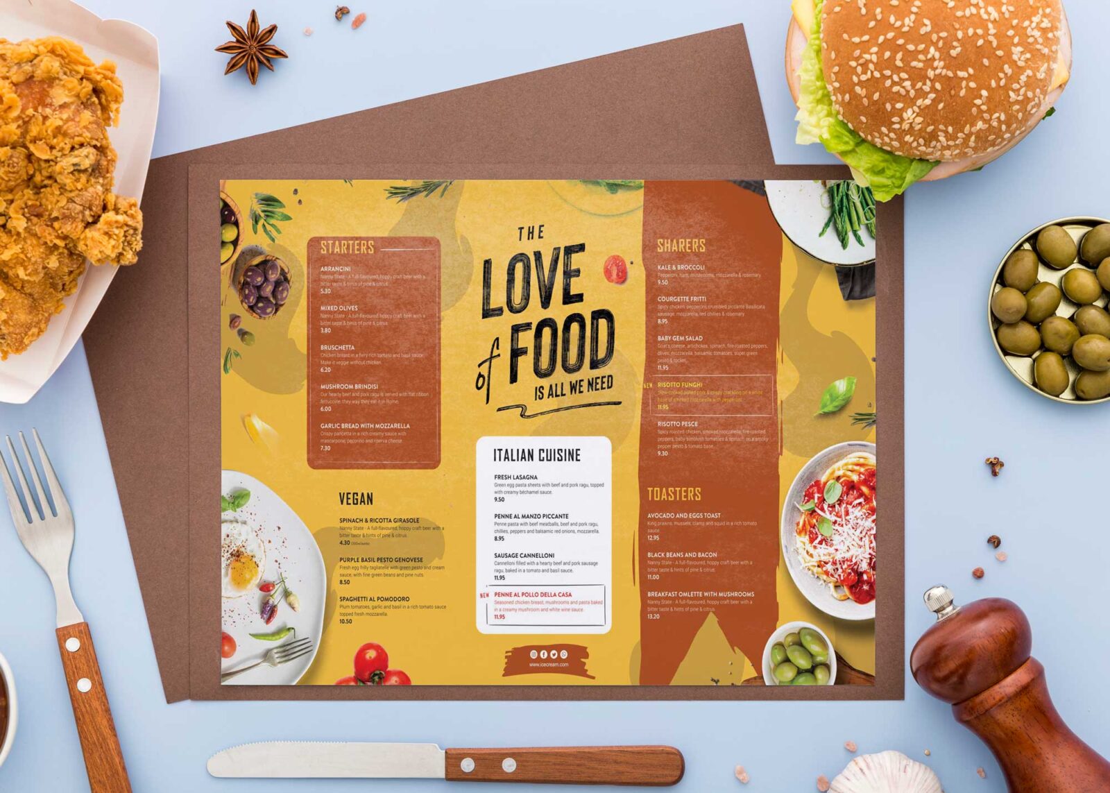 Love Food Menu Design Template