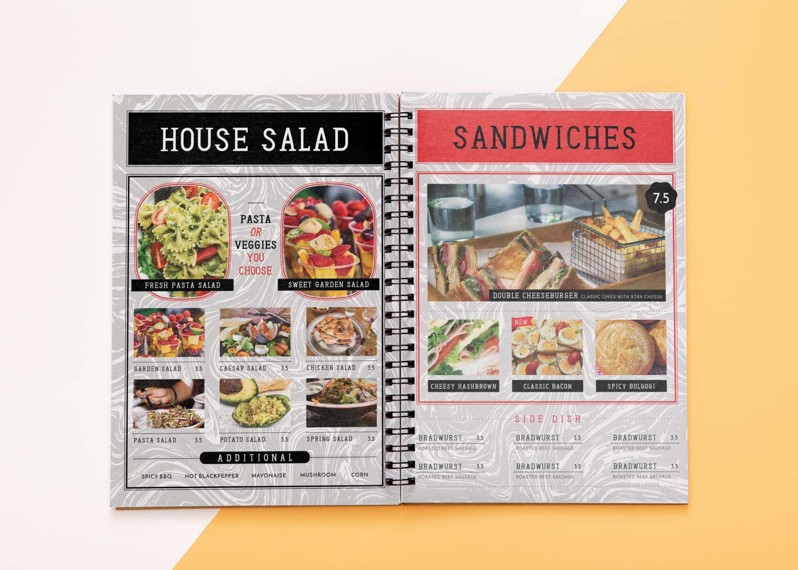 Modern Restaurant Book Menu Design Template