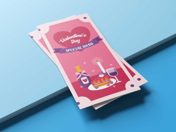 Real Love Valentine Party Menu Design Template