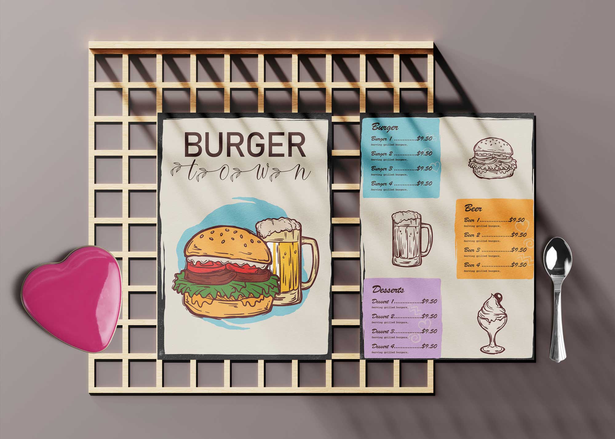 Burger Town Menu Design Template