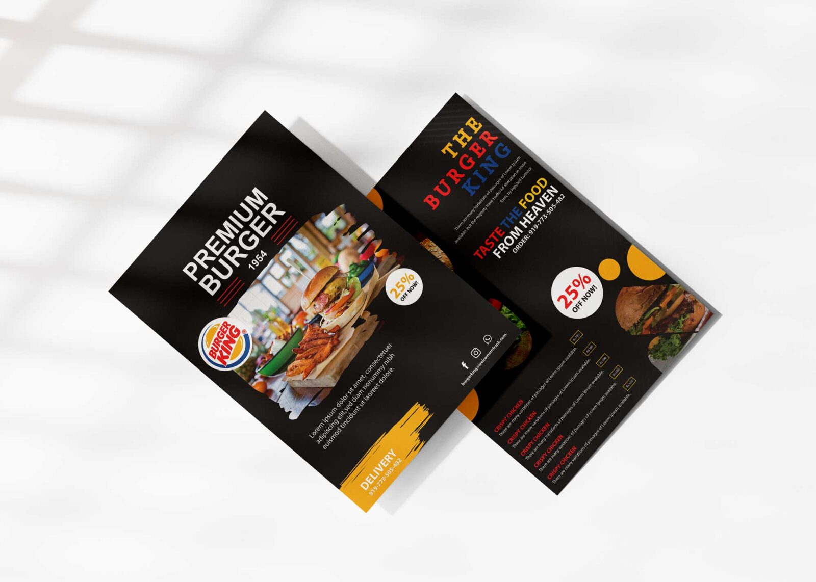 Burger Food Flyer Banner Design Template