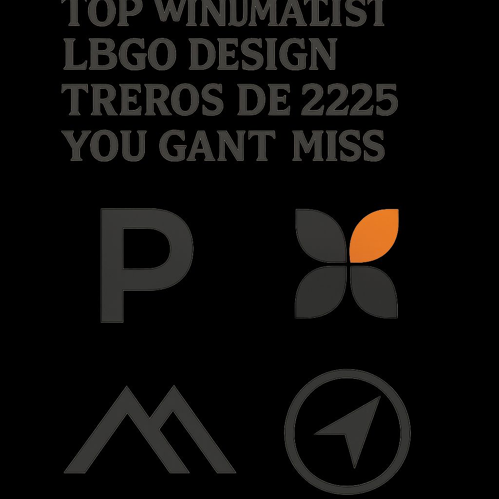 Minimalist logo designs displayed on a black background, featuring various geometric shapes and a vibrant orange accent.